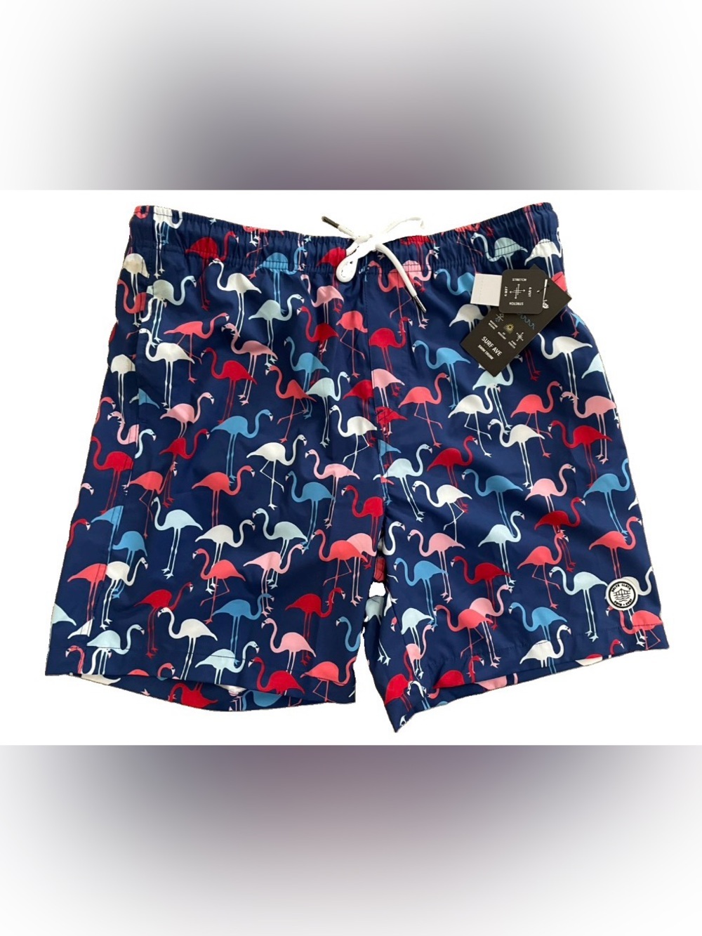 BROOKLYN CLOTH Mfg. Co. NWT Men's Flamingo Print SURF Ave SWIM TRUNKS Size Large